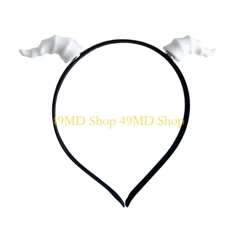 49MD Cosplay Devil Horn Hairband For Children Costume Parties Halloween Party RolePlaying Headpiece for Holiday Dressingup