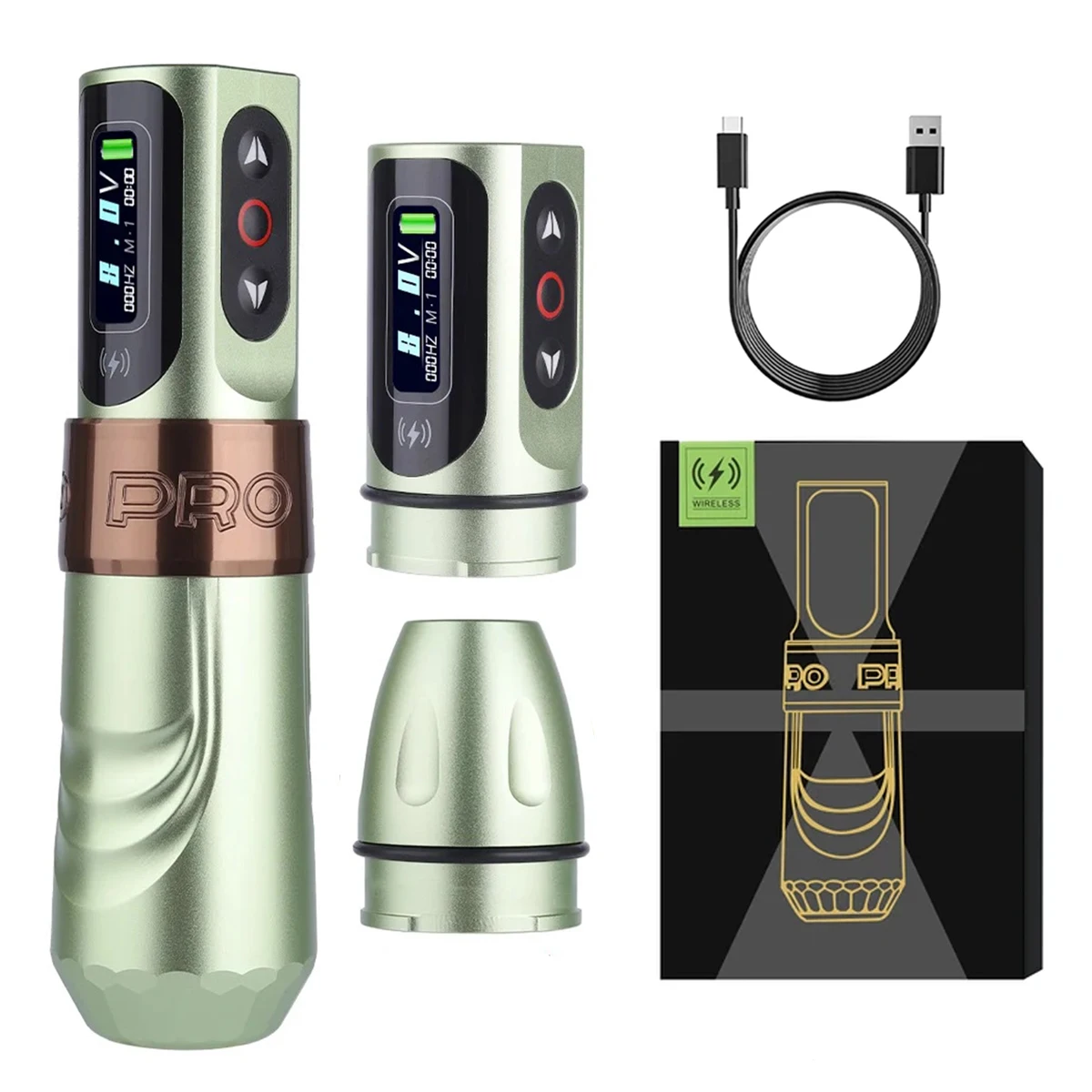 Professional MAX Pro Wireless Tattoo Machine Pen Gun Brushless Motor With 2 LED Display High-Capacity Battery Permanent Makeup