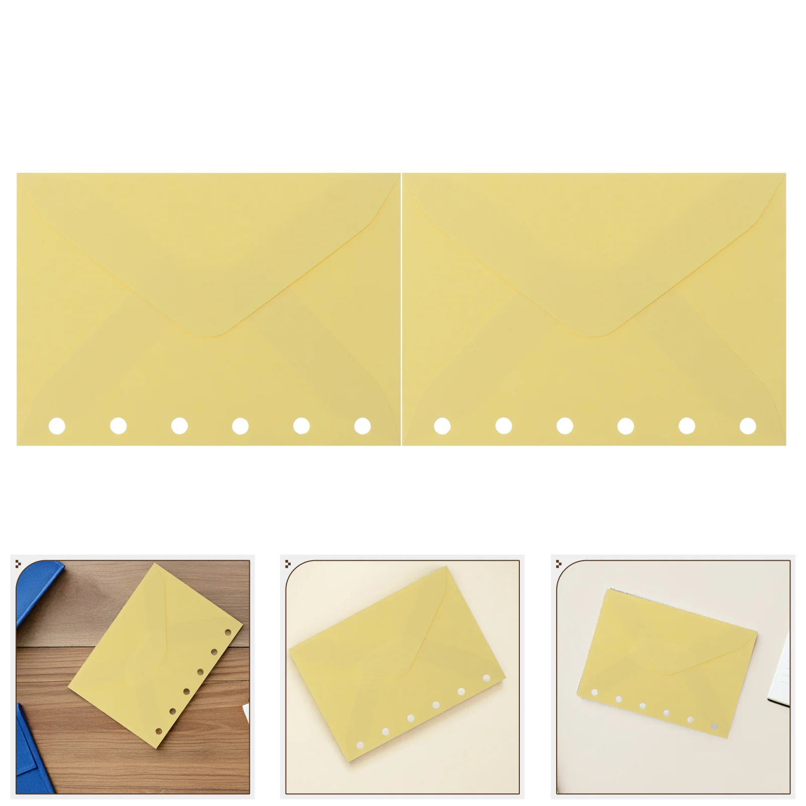 

30pcs A7 6-Hole Binder Envelope Pouch Refillable Loose Leaf Storage Pocket For Cash Receipts Notes Yellow Mini Paper Bags
