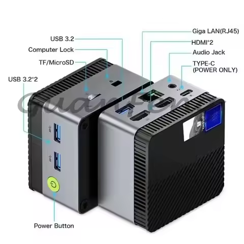 G5 Alder Lake N97 MINI PC Windows 11 Pro DDR5 4800Mhz 12GB 512GB M.2 2242 SATA WIFI5 BT4.2 SSD Protable Pocket Computer