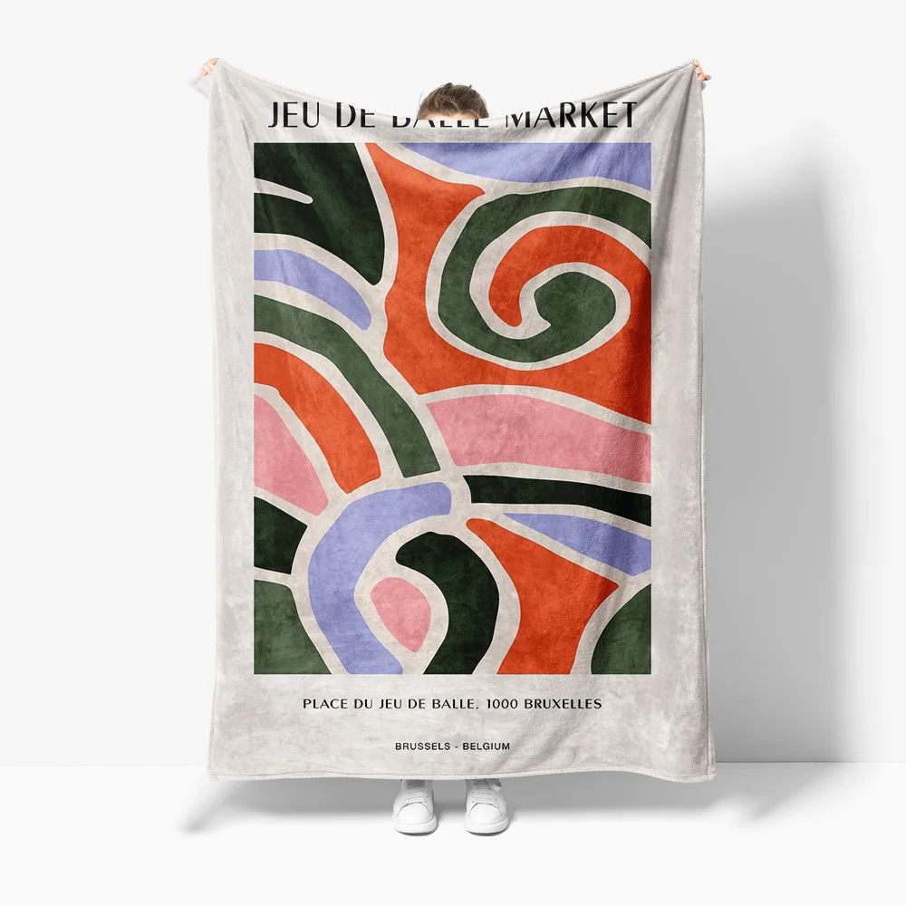 

Colorful Abstract Print Blanket Nordic Style Throw Blanket Sofa Bed Decorative Blanket Home Decor Gift