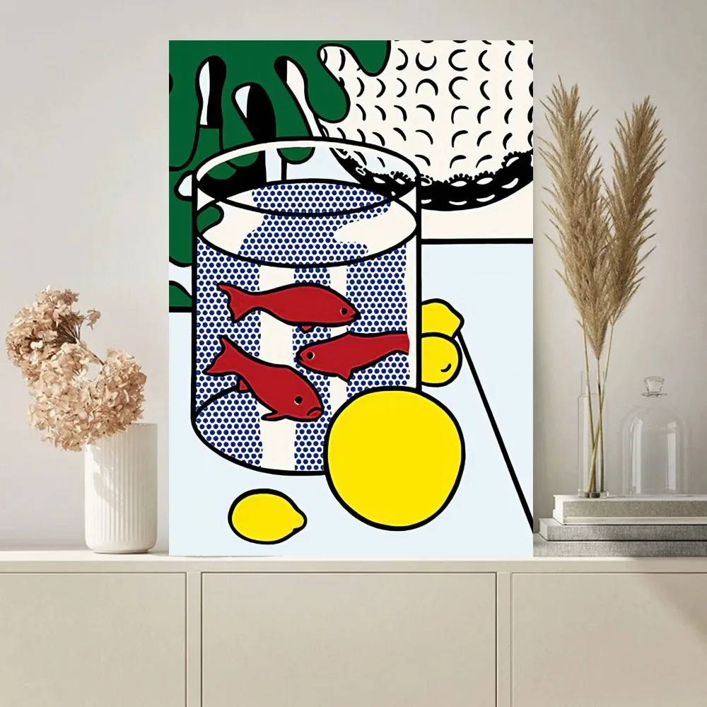 Abstract Pop Roy Lichtenstein Poster Paintings on The Wall Picture for Living Room Interior Painting Room Decoration