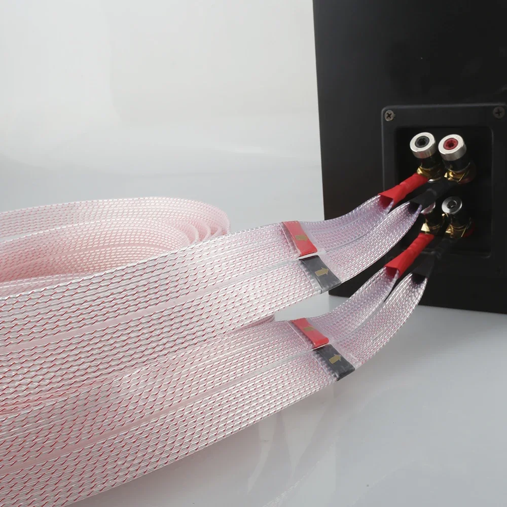 Audiocrast FC02AG Cable de altavoz Chapado en plata Cable de altavoz HIFI enchufe de pala para izquierda derecha