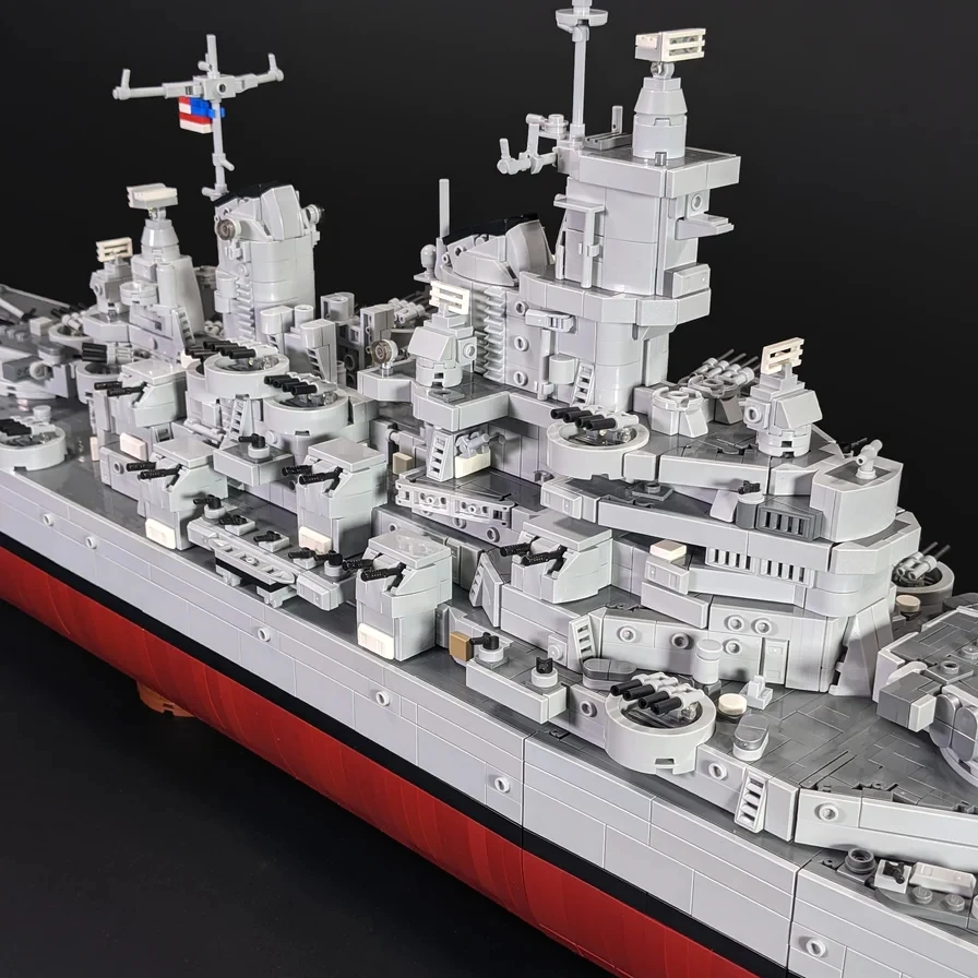 Military Warships MOC Building Block USS Iowa BB-61 USS Missouri BB-63 Battleships Assembly Model Collection Set Bricks Toys