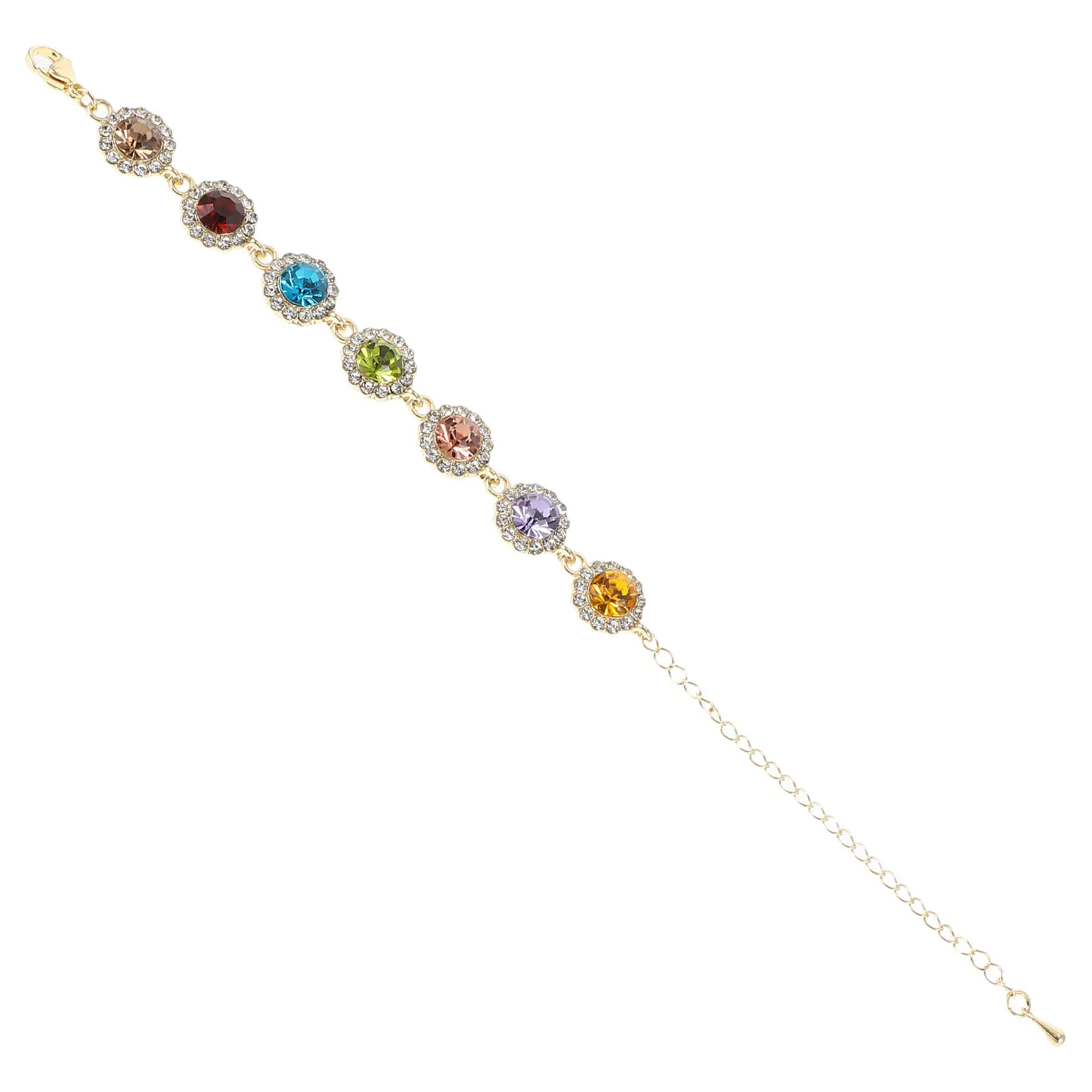 

Colorful Diamond Bracelet Bracelets for Men Rhinestones Alloy Women Trendy Miss