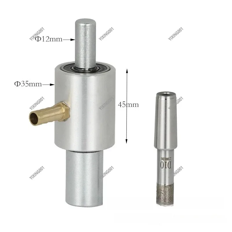 Glass Drilling Machine Water Inlet Rotary Joint Nozzle - Straight/Taper Shank Glass Drill Bit for Bench Drill