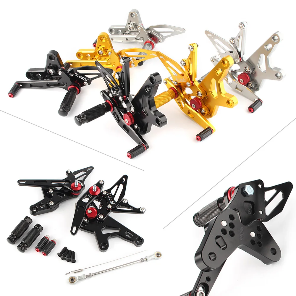 

CNC Aluminum Motorcycle Rearset Footpegs Rear Set foot Pegs Footrest Adjustable for Kawasaki Ninja ZX-R 400 ZXR400 2018