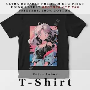 T-Shirt 90s Cute Anime Girl – 80s 00s Retro Otaku Gift