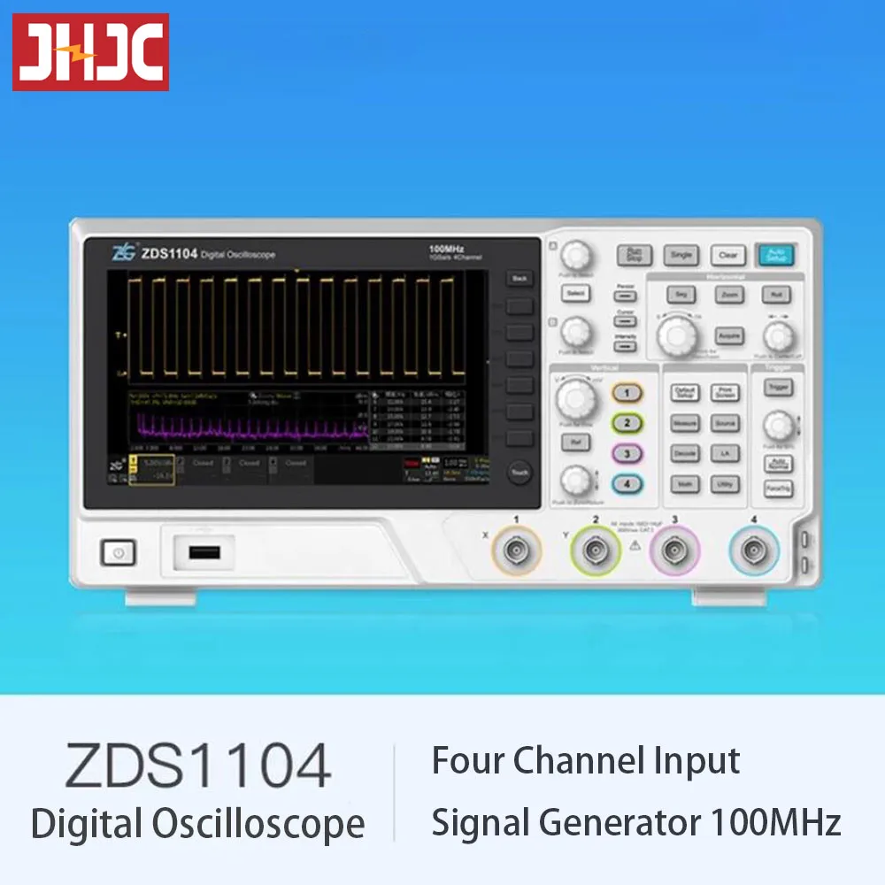 

ZDS1104 Digital Oscilloscope 4 In 1 100M Four-Channel Signal Generator Ana-log Bandwidth 1GSa/s Sampling Rate Multimeter