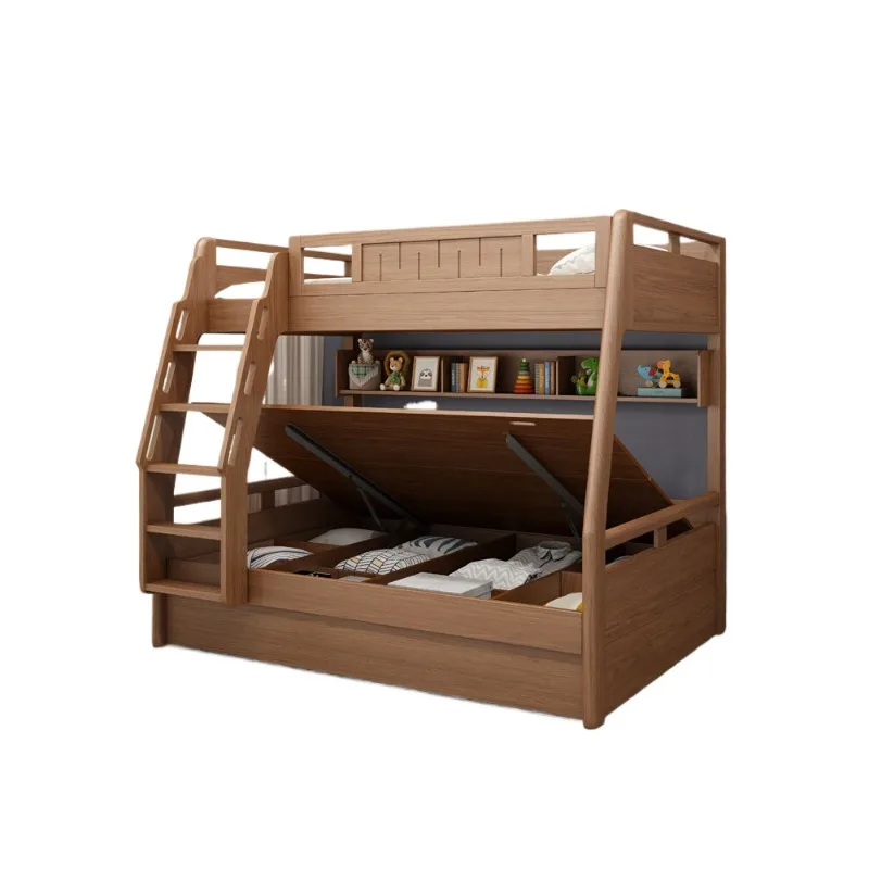 High and low beds Bunk bed Double solid woodAdult children's  Bunk High box Mother Small apartment