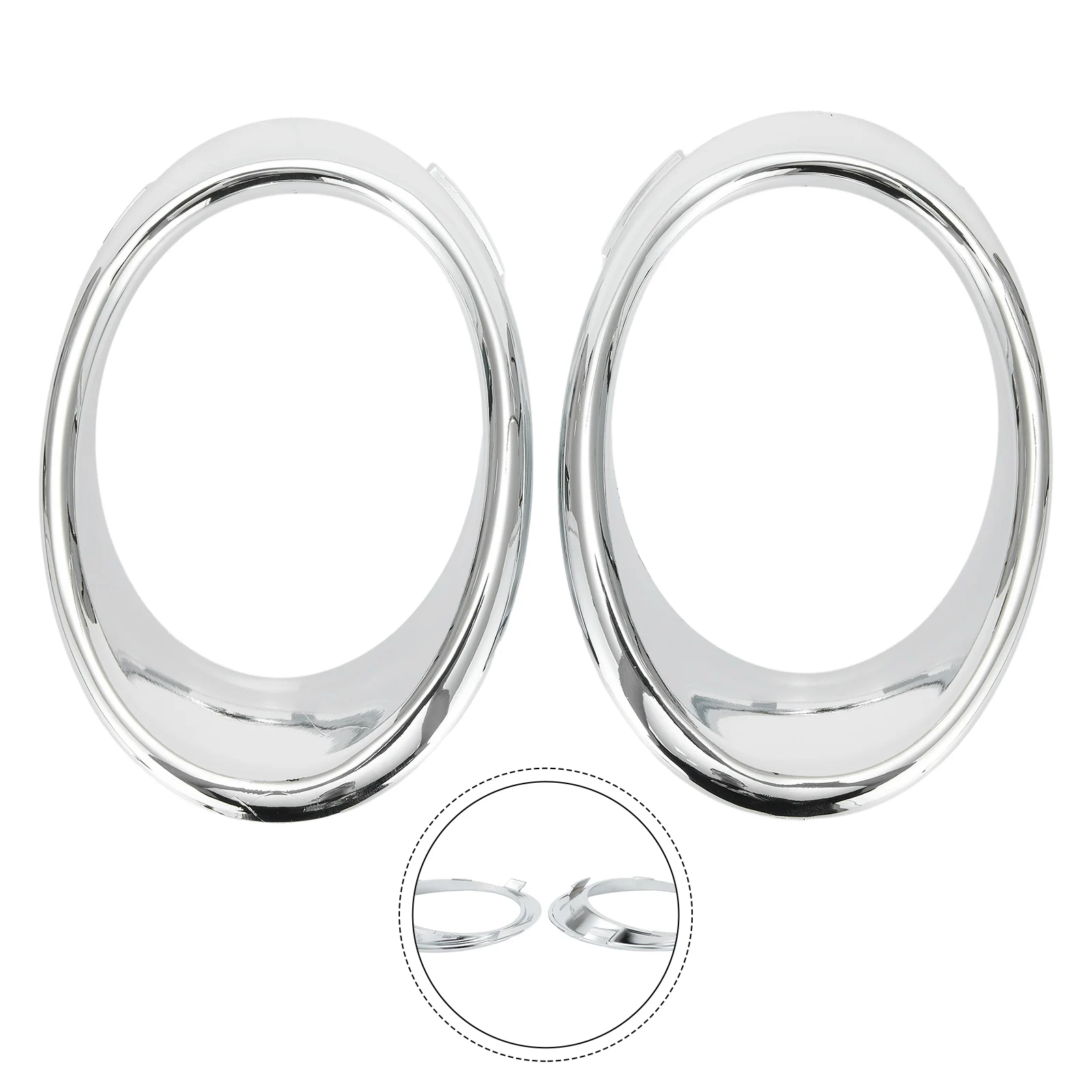 

Pair Front Left and Right Chrome Fog Lamp Bezel Trim Rings for Ford For Fusion 2013 2016 Fog Light Covers Direct Fit