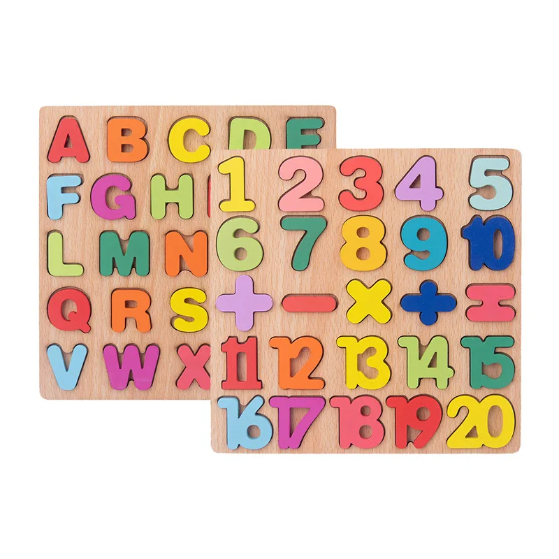 Çocuklar Alfabetik Aritmetik Numarası Geometrik Şekiller Ahşap Bulmaca Montessori Okul Öncesi Öğrenme Eğitici Oyun Oyuncak Çocuklar için