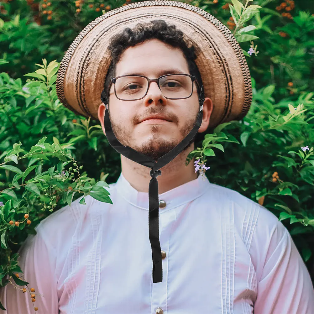 2Pcs Windproof Hat Ropes Adjustable Chin Straps Durable Outdoor Hiking Camping Fishing Accessory Hat Belt Windproof Rope Belt