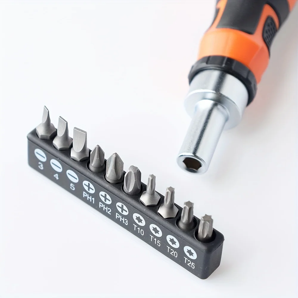 KMT Tools,11 In 1 Ratchet Screwdriver Bits Set, Precision Repair Kit For Daily Use, Including 10pcs Sizes Drills