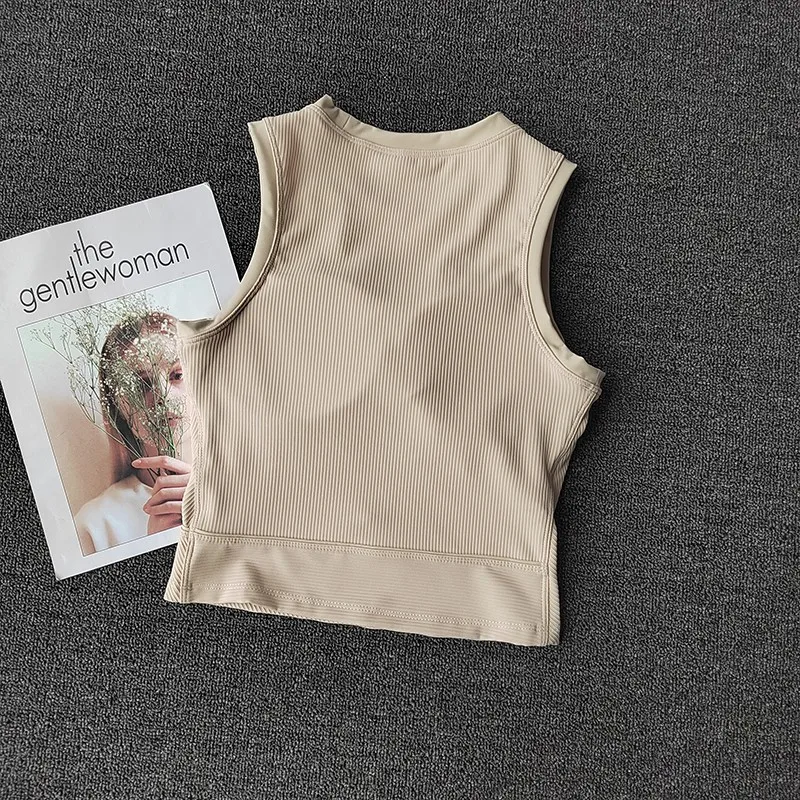 Damen Yoga-BH Hochfester Stoßfester Sport-BH Gepolsterte Sport-Unterwäsche Push-Up Fitness-Top Lauf-BH Gym-BH – Detail 7