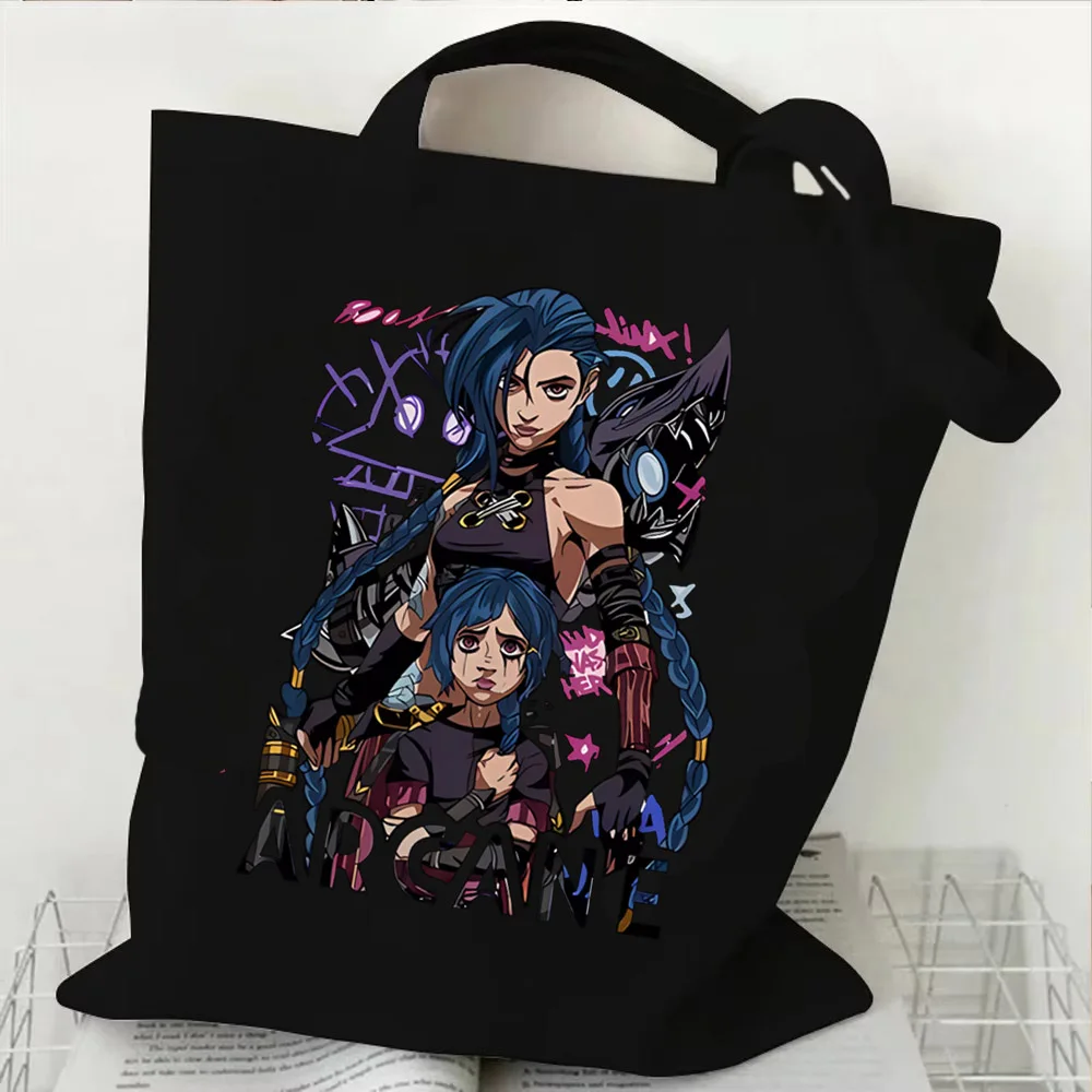 Arcane Jinx Print Casual Large Capacity Women's Bag Shoulder Bags Shopper Canvas Fashion Harajuku Street Handbags Female