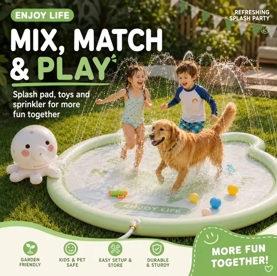 Alfombra de Juego con Rociador - Sprinkler Splash Pad reseña y precio