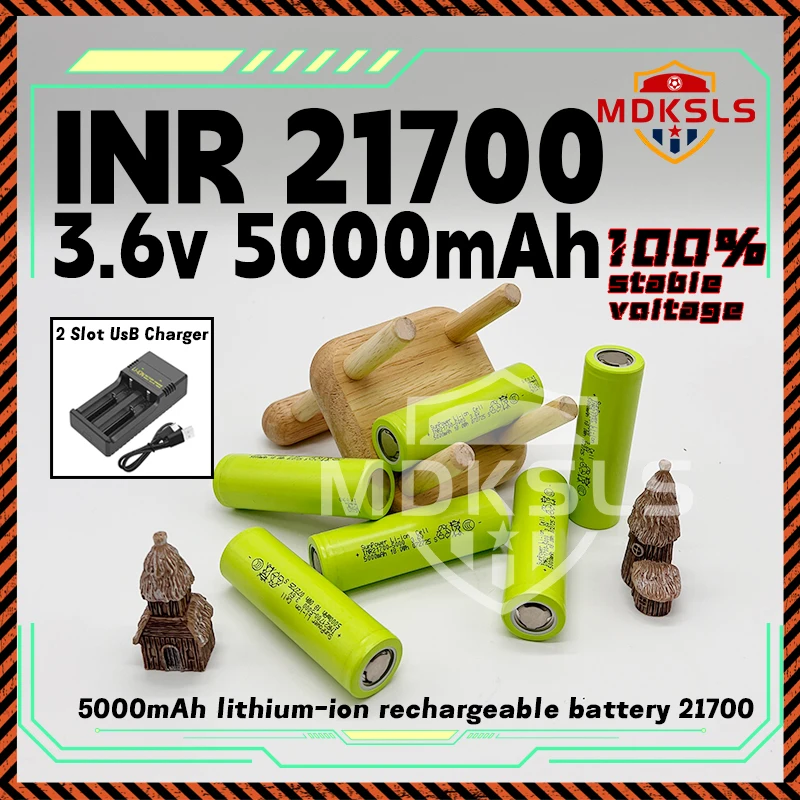 Nuevo 3,6 V 21700 5000mah 100% 50Ah cargador de batería recargable de iones de litio de alta descarga/capacidad PK 30T potencia de descarga alta