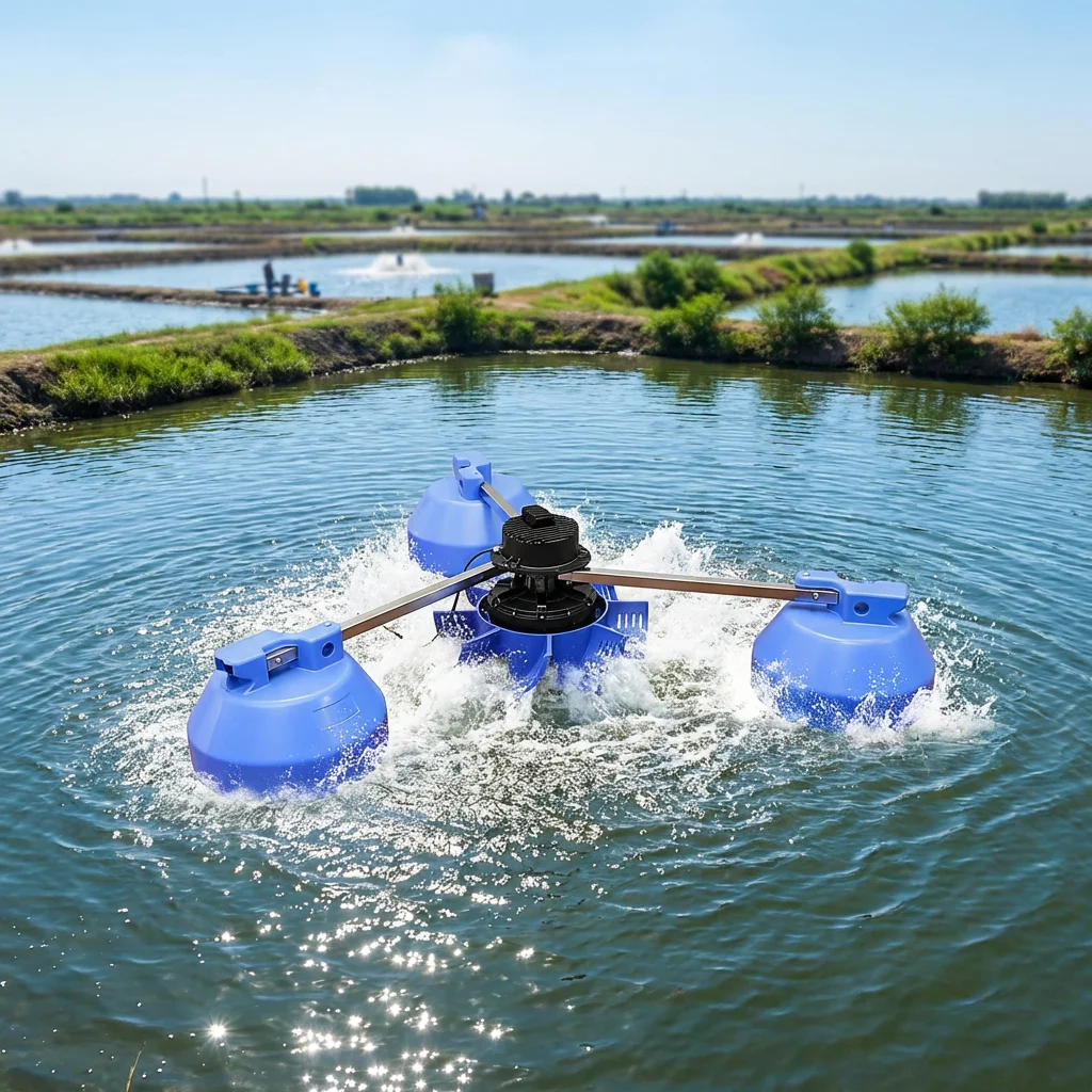 1.5kW Oxygen Increasing Variable Frequency Floating Impeller Aerator For Large Scale Fish Pond