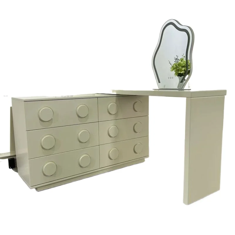 Dresser set Dresser with LED light Makeup mirror with 6 drawers Dresser