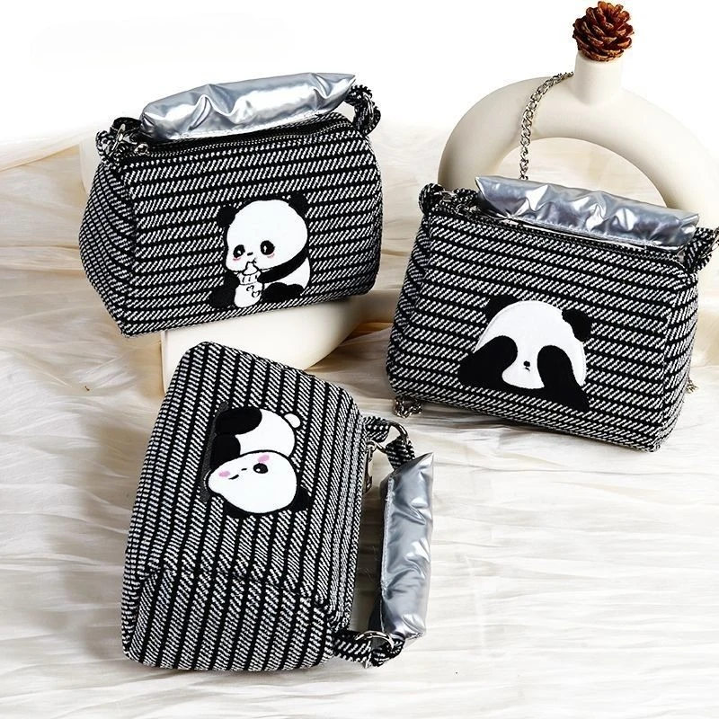 

Новая сумка на цепочке, женская модная легкая роскошная сумка на плечо, милая сумка с рисунком панды, косметичка, индивидуальный тренд, простой ретро