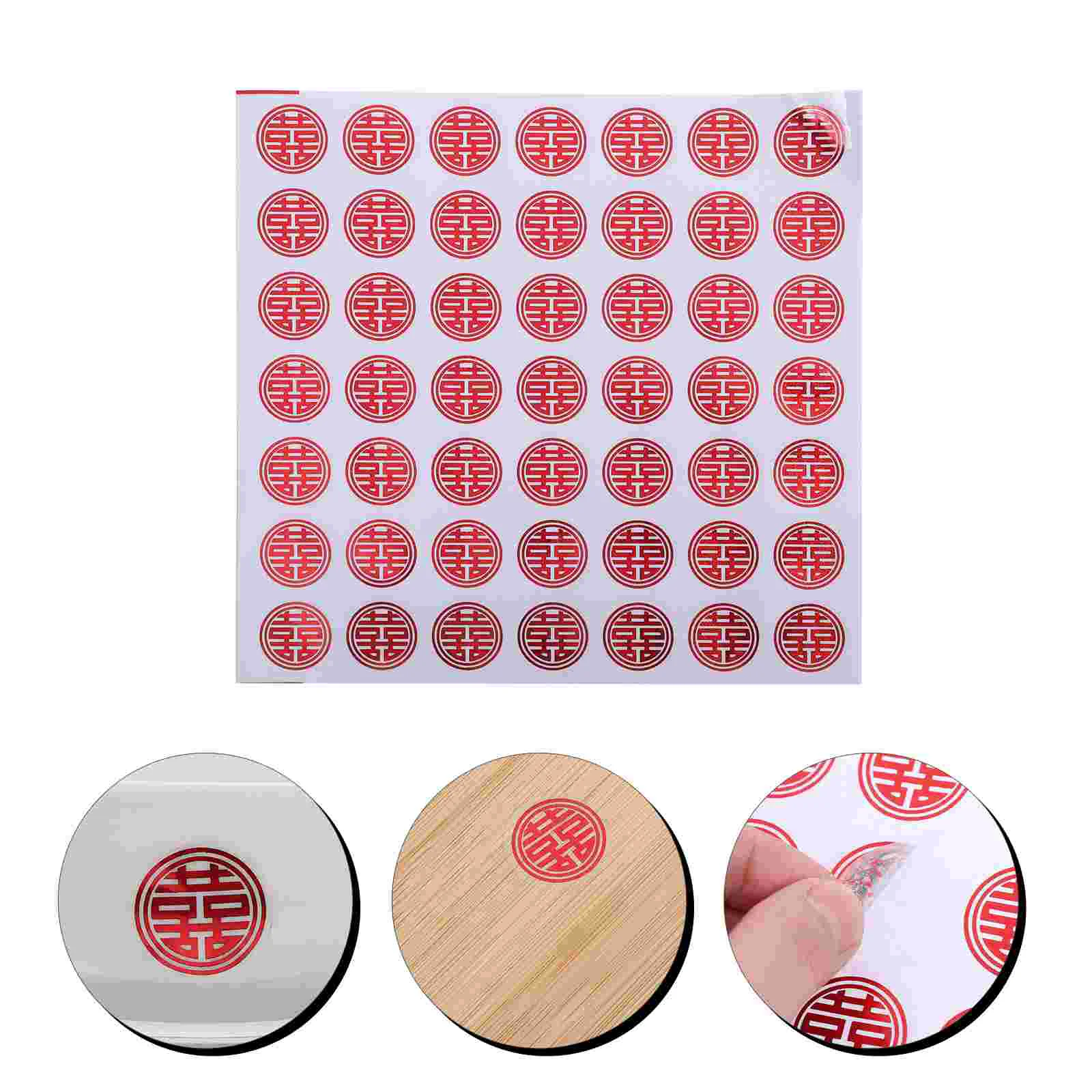 

Happy Word Stickers Traditional Wedding Decors Decorative Door Supply Decals Red Chinese Xi Sealing Label The Gift