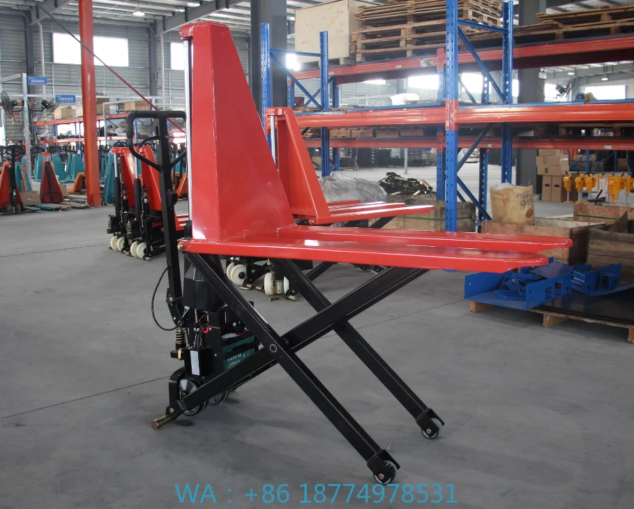 

r Hand Pallet Truck Semi-Electric Hydraulic Manual 800MM High Lift 1Ton Scisso