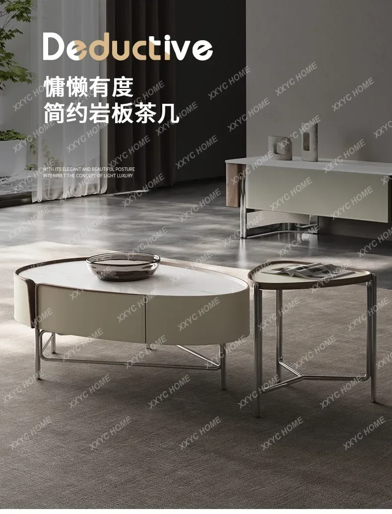 

Итальянский журнальный столик AASmall для квартиры, светлый роскошный современный подвижный высококачественный журнальный столик из каменной плиты