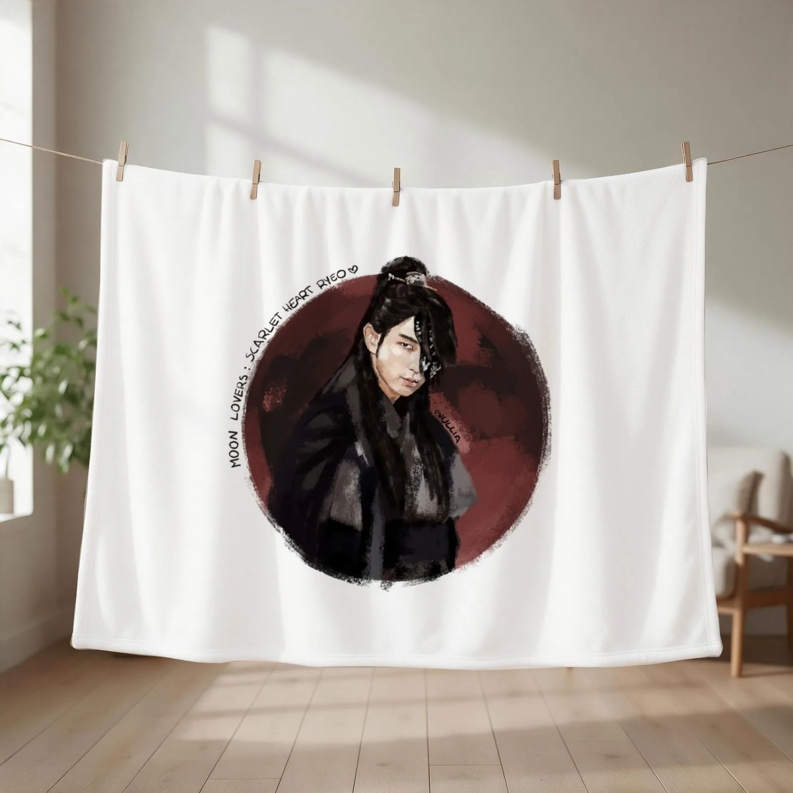 Moon lovers Scarlet Heart Ryeo Wang So 02 Throw Blanket couch cozy soft plush fuzzy picnic outdoor blanket
