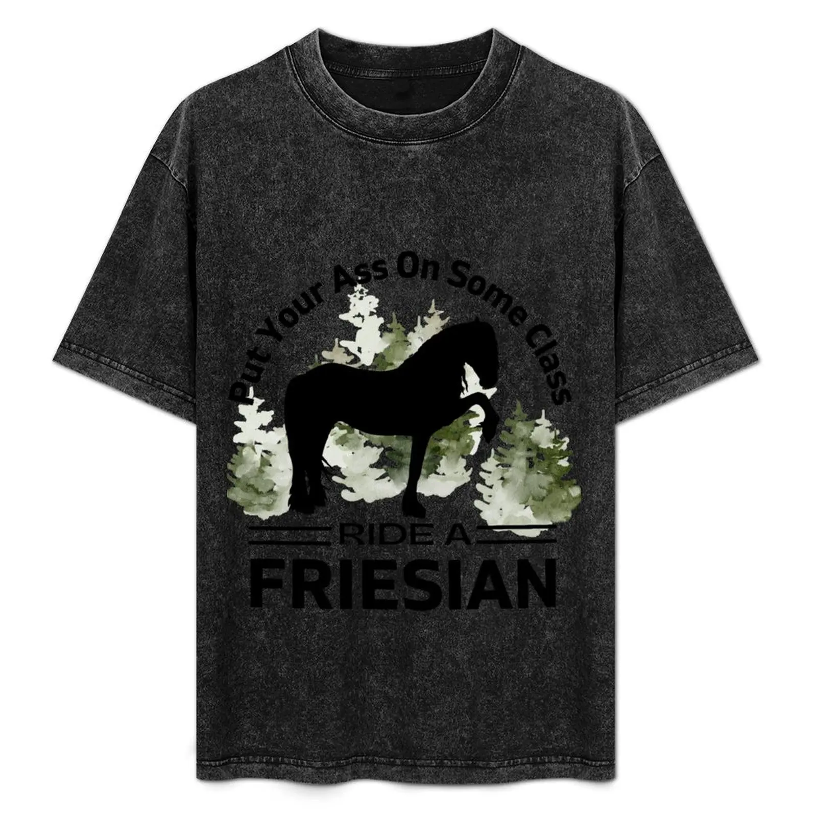 

Ride a Friesian T-Shirt Big Size Short Sleeve Casual Top