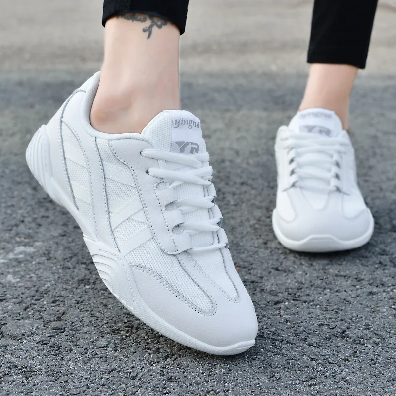 Girls White Cheerleading Shoes Lightweight Competition Sneakers Women Indoor Cheer Dance Shoe