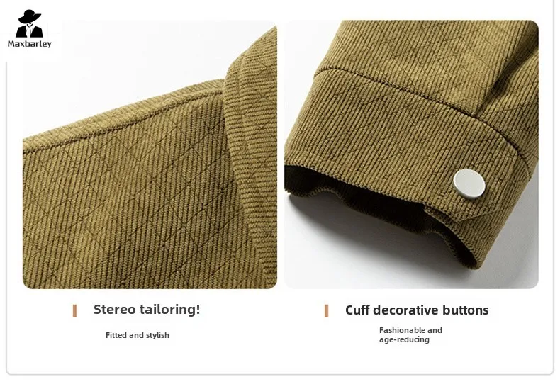 New Men's Warm Jacket Winter Fashion Luxury Thickened Windproof Down Cotton Padded Coat Male Casual Corduroy Cold-proof Parka