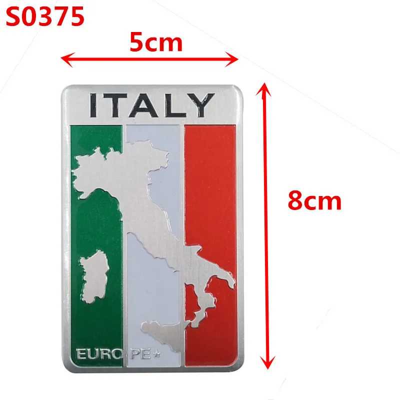 

3D Aluminum Car Italian Italy Map National Flag Sticker Grill Emblem Motorcycle Decal For Ferrari Fiat Piaggio Vespa Ford Focus