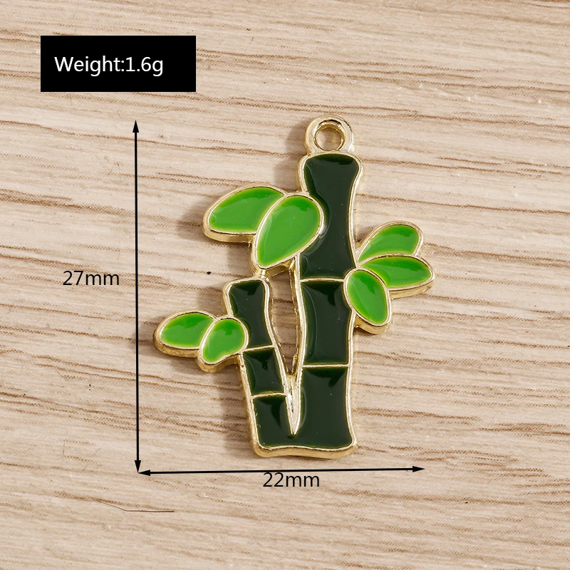 Tusember 10 Stück/Set Emaille Niedlicher Bambus Großer Panda Anhänger für DIY Ohrringe, Armbänder, Schlüsselanhänger, Schmuckherstellung, Bastelzubehör – Detail 10