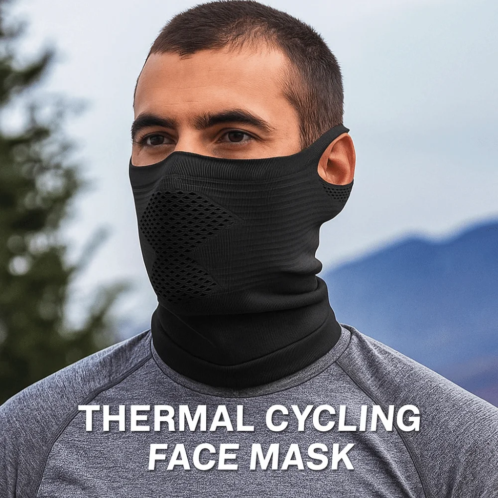 قناع ركوب دافئ لحماية الرقبة، مقاوم للرياح، شبكة مجوفة، غطاء وجه دافئ مريح للتنفس، قناع وجه لركوب الدراجات في الهواء الطلق
