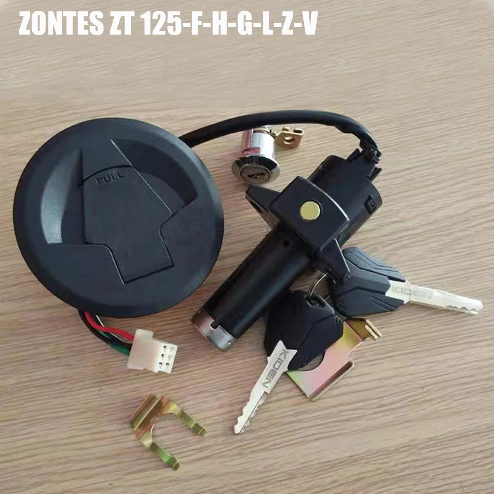 

Upgraded Version Of Motorcycle Full Set lock ignition Switch Key Fuel Tank Cover Accessories FOR ZONTES ZT 125G1 125-F-H-L-Z-V