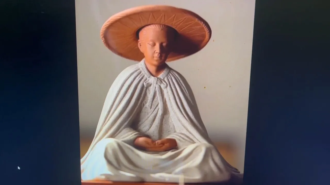 Chinese Zi Sha Meditation Hermit Statue Zen Decor