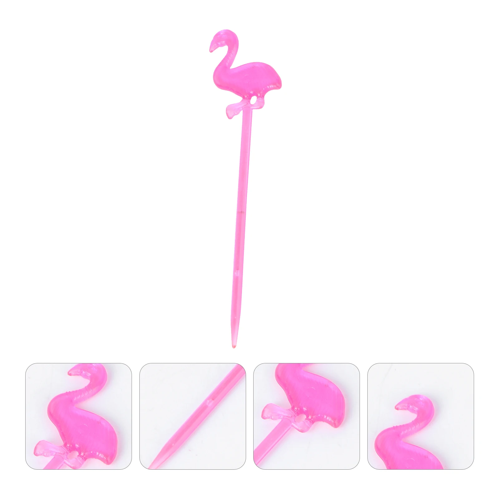 

50 pcs Flamingo Fruit Picks Colorful Party Decoration Supplies Cake Dessert Tableware Red Food Grade Ps Material Bar Tools