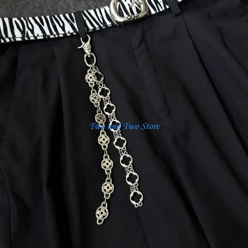 HX6F Pantaloni con motivo floreale alla Decorazione a catena per pantaloni jeans o tracolla