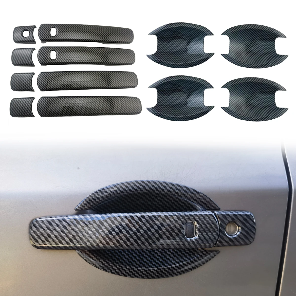 For Infiniti FX35 FX45 FX 2003 2004 2005 2006 2007 2008 Car Accessories Gloss Black Door Handle Cover Trim Carbon Bowl Protector