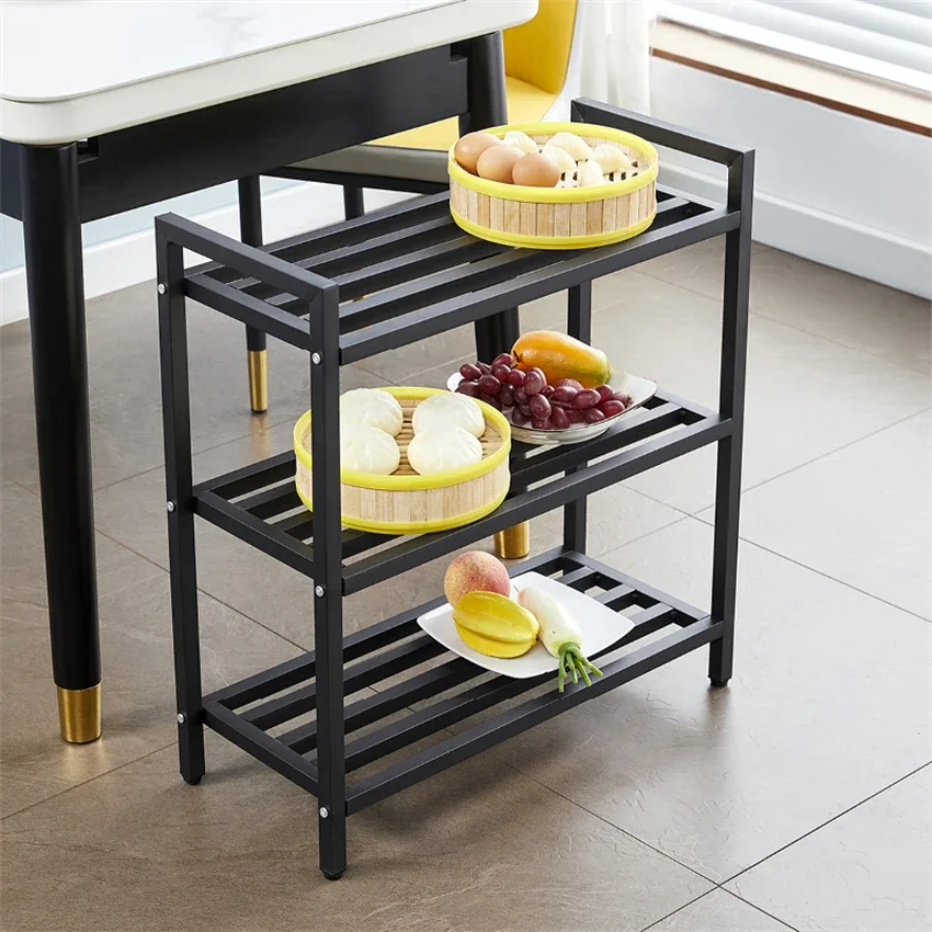 

Hot Pot Restaurant Hotel Simple Kitchen Storage Rack Storage Rack Multi Layer Vegetable Storage Rack Portable Metal Trolley