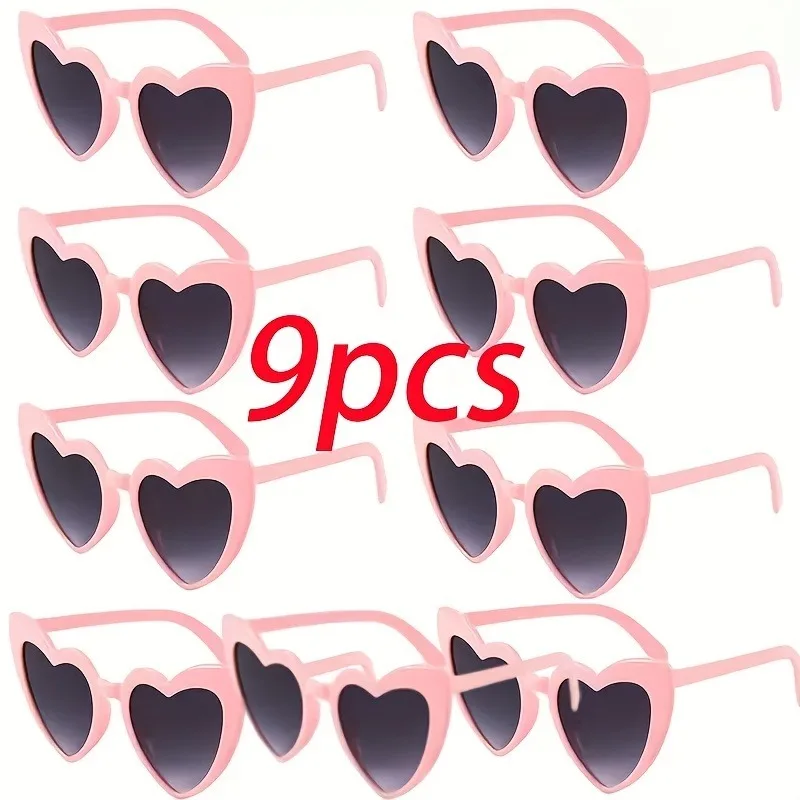 Lunettes de fĂȘte roses en forme de cĆur, dĂ©coration en plastique, adaptĂ©es aux mariages, anniversaires, 9/16