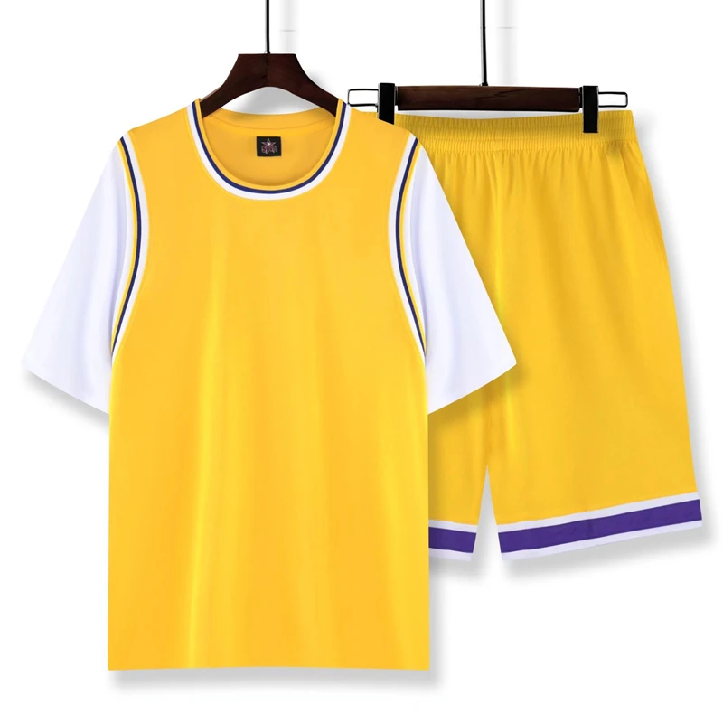 Short Sleeve Basketball Jersey Women Men Basketball Clothes Youth Basketball Shirt Shorts Training Suit Team Uniform Sportswear