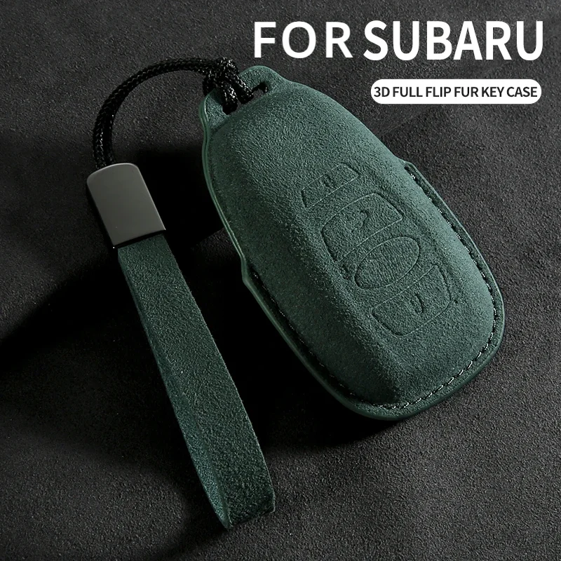 Car Key Case Cover Keychain for Subaru BRZ XV SV Forester Legacy Outback Crosstrek Impreza WRX Ascent Suede Key Case Accessories