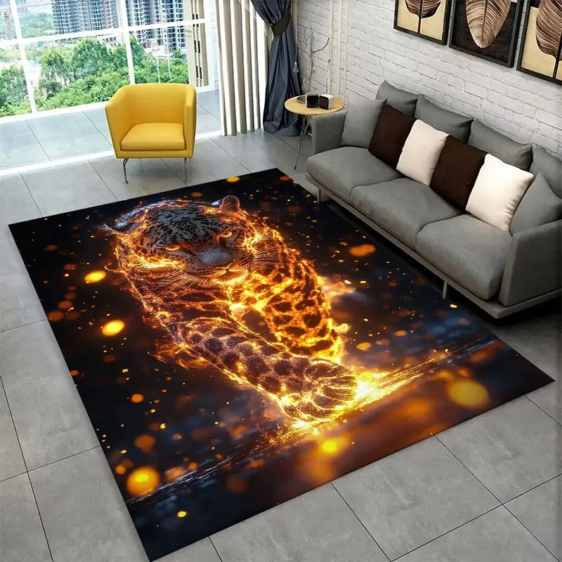 Fierce Leopard Cheetah Animal Beast Large Area Rug Non-slip Carpet for Bedroom Living Room Sofa Doormat Home Decor Floor Mat - view 3