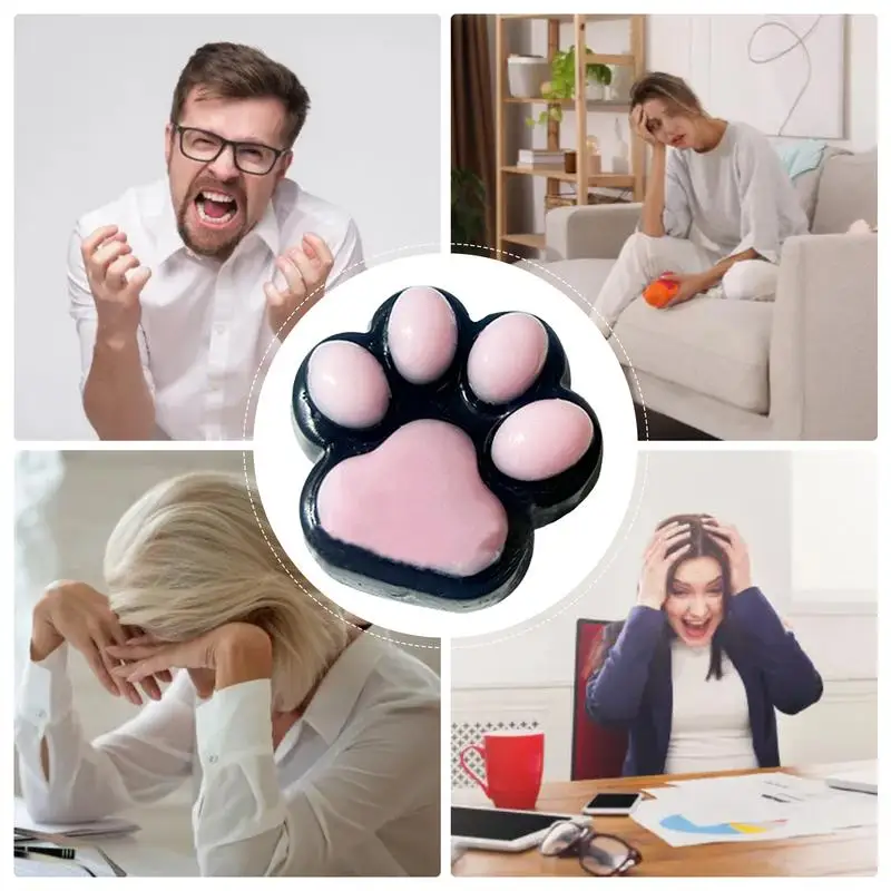 Knijpspeelgoed voor kinderen Siliconen kattenpootvorm Ontspannend speelgoed Zachte felle kleuren Decoratief kinderen Fidget-speelgoed Ontspannende benodigdheden