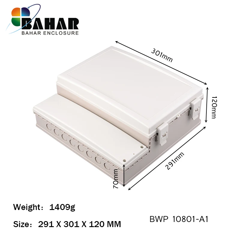 IP66 Waterproof Enclosure Bahar ABS Plastic Housing Wire Junction Box Instrument Case Model BWP 10801 outdoor waterproof box