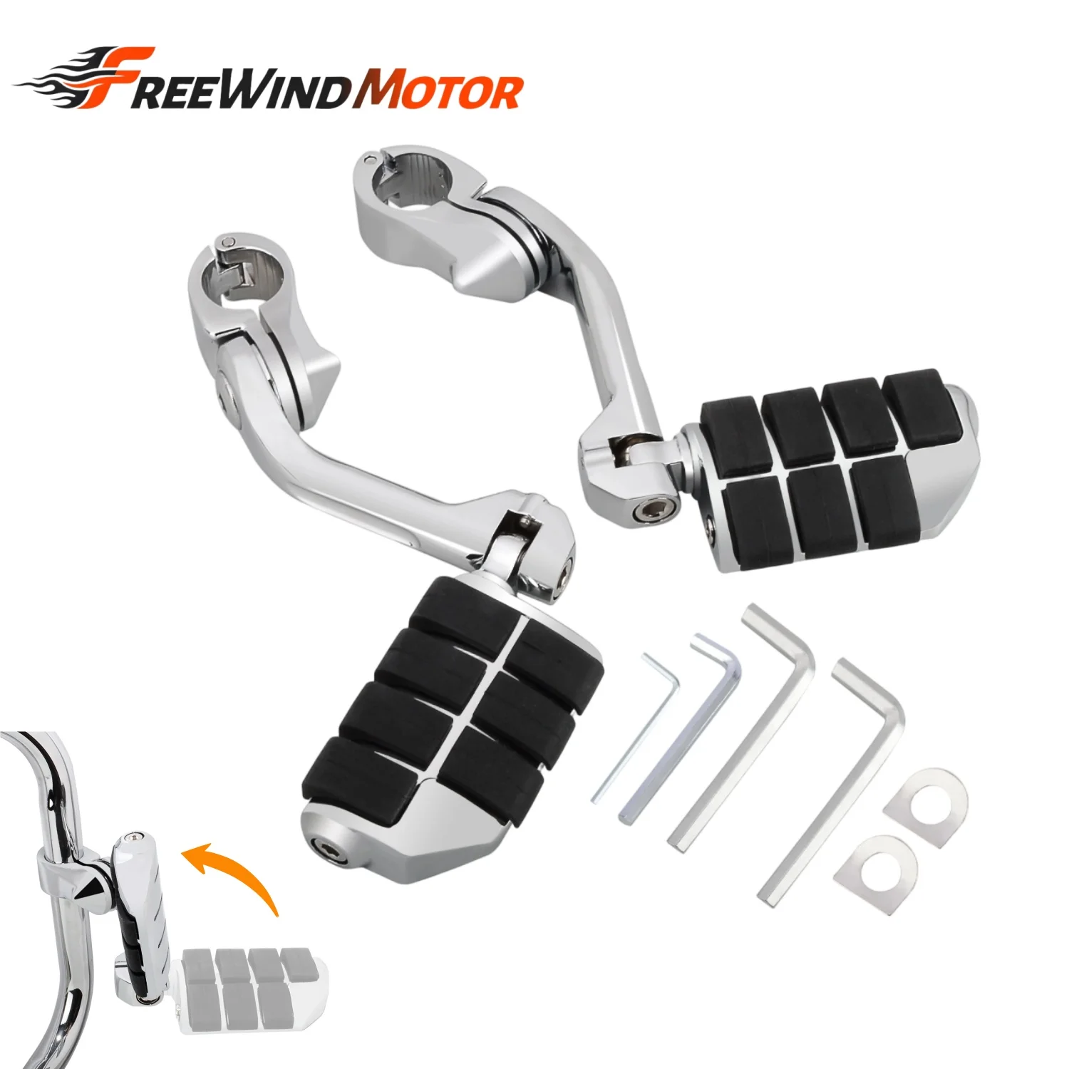 Kit di montaggio per poggiapiedi da 1,25" per moto da strada con protezione motore da 32 mm per Harley Touring, Softail, Sportster, XL883, 1200, Dyna, Road King, Low Rider, Fat Boy, Street Bob, Honda,