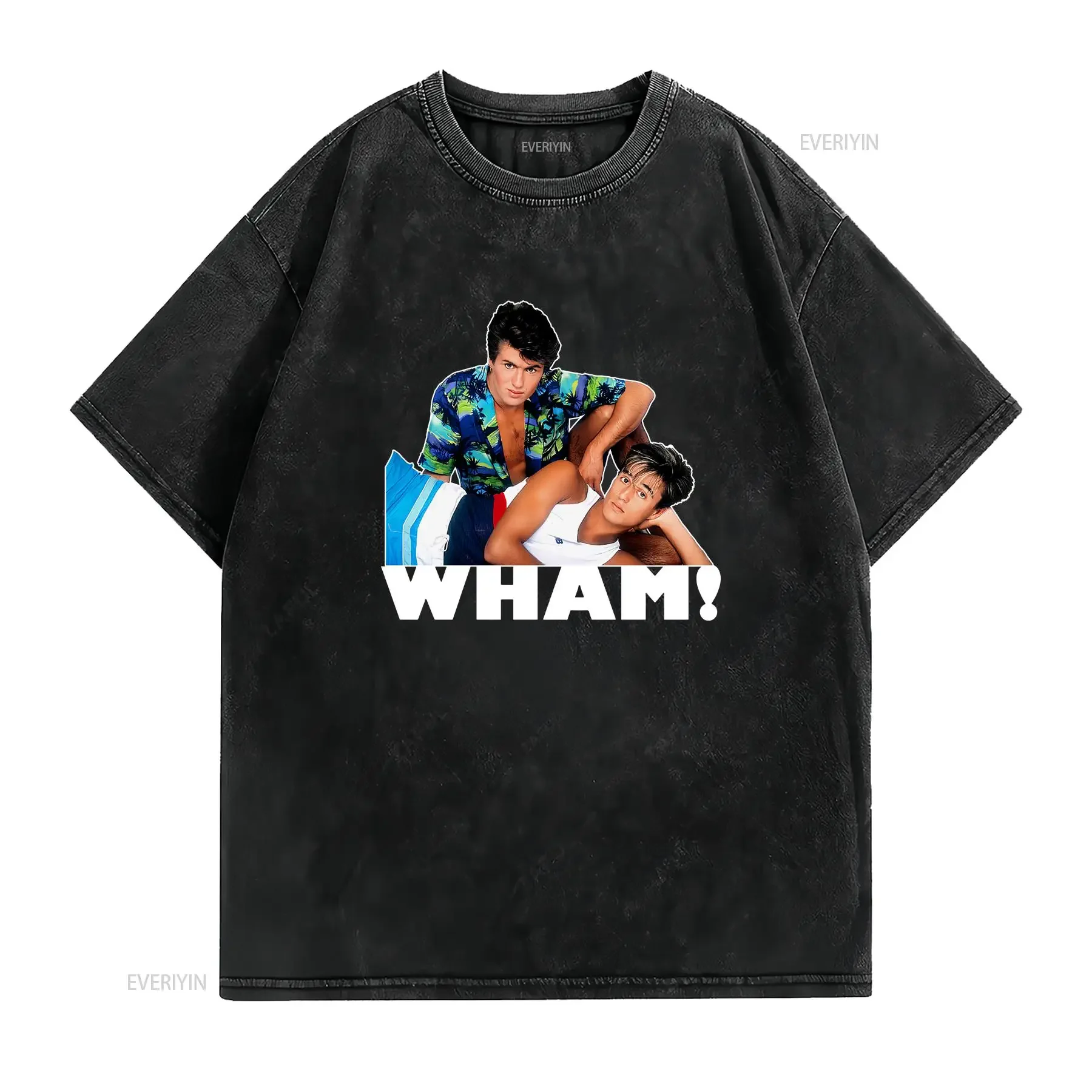Wham Eighties Band T Shirt vintage Washed Comfortable Stylish Slightly homme fashion graphic designer clothes