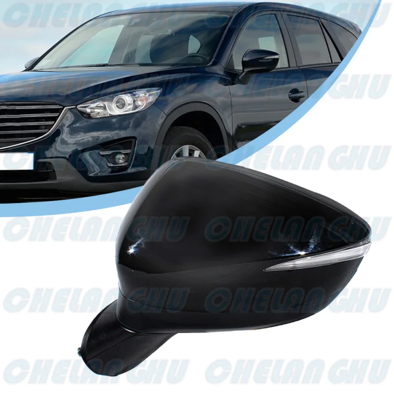 

For Mazda CX-5 2015 2016 Left Side 7 Pins Black Painted Mirror Assembly KR2469181A With Heated Blind Spot Turn Light